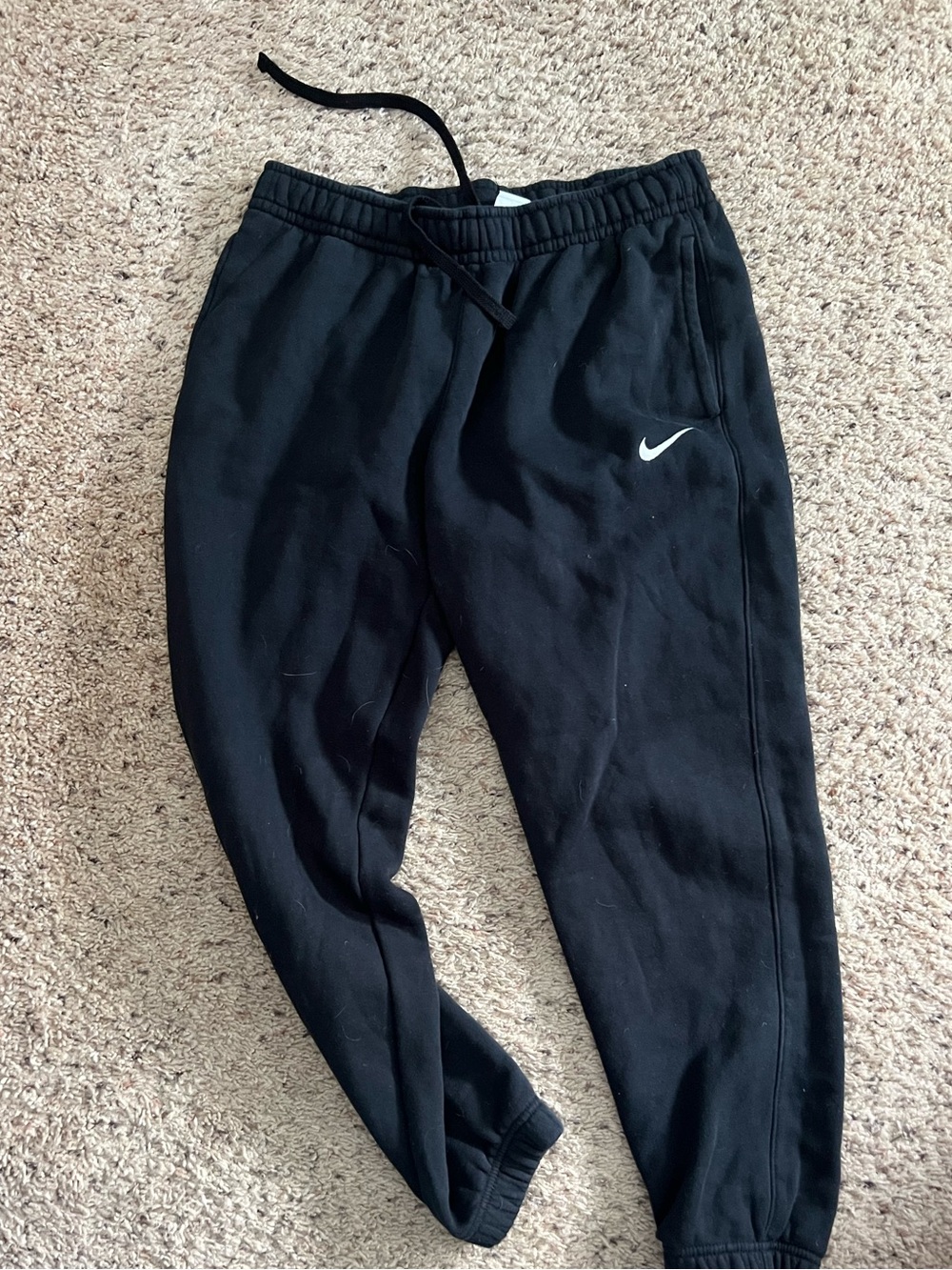 Nike Black Jogger Pants with White Swoosh